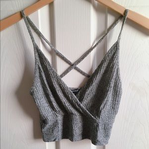Brandy Melville salt & pepper grey knit Amara tank